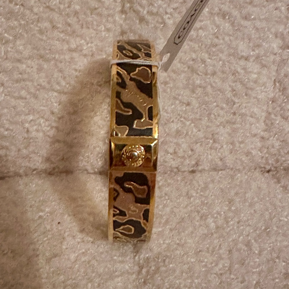 Coach ocelot animal print bangle bracelet